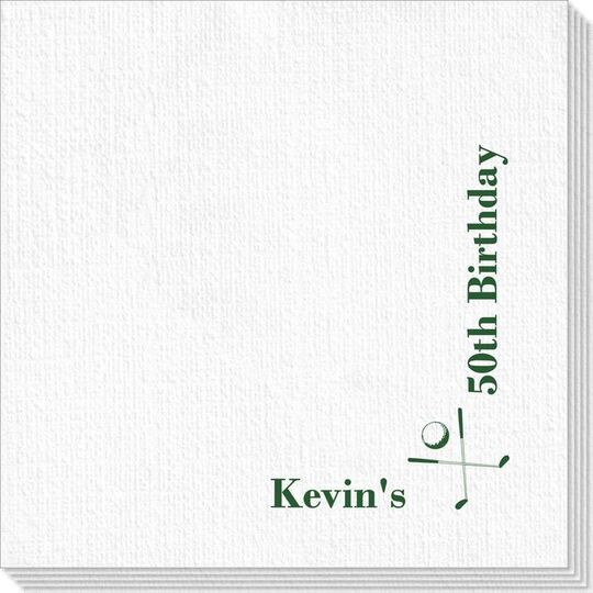 Corner Text with Golf Clubs Deville Napkins